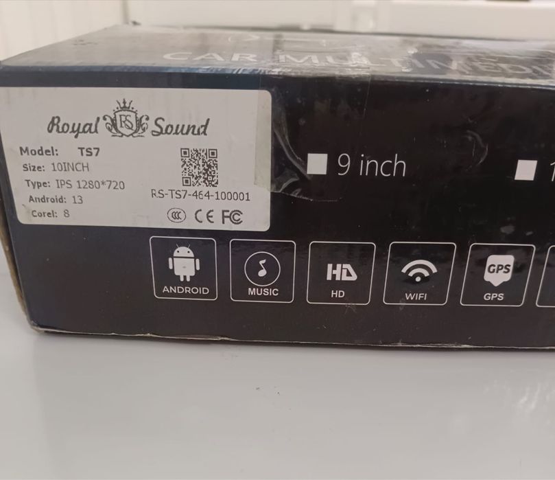 Магнитола Android Royal Sound TS7 | 9–10” | Android 13 | GPS | Wi-Fi