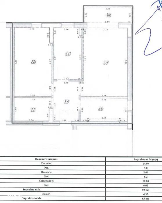 Apartament 2 camere, decomandat, 59 mp, complex Maurer