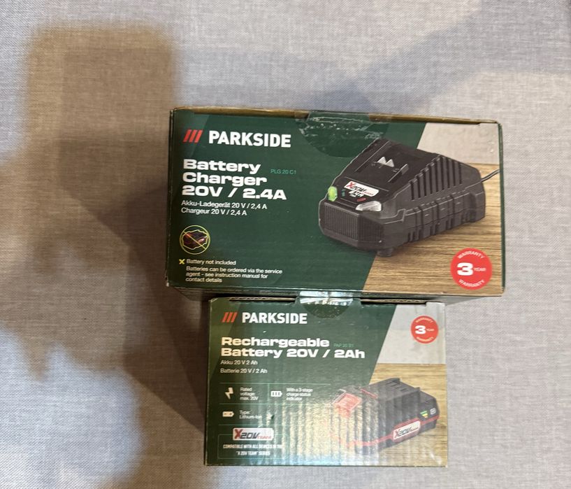 Батерия и зарядно парксайд parkside x20v