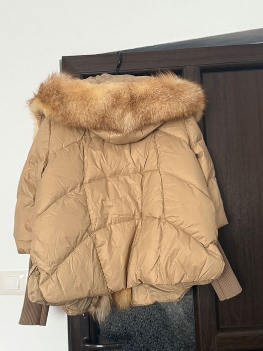 Geaca cu blanita naturala de vulpe aurie