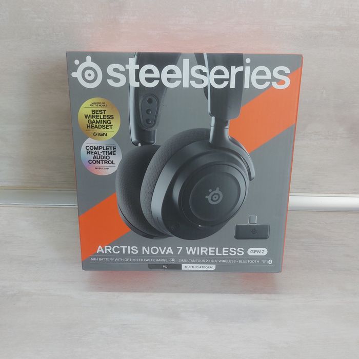 Премиум безжични геймърски слушалки SteelSeries Arctis Nova 7 Wireless Gen 2 – Пълен комплект - Нови