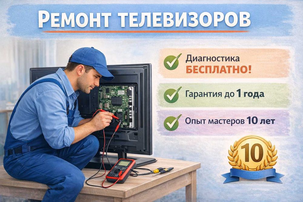 Профессиональный ремонт телевизора со скорым выездом мастера!