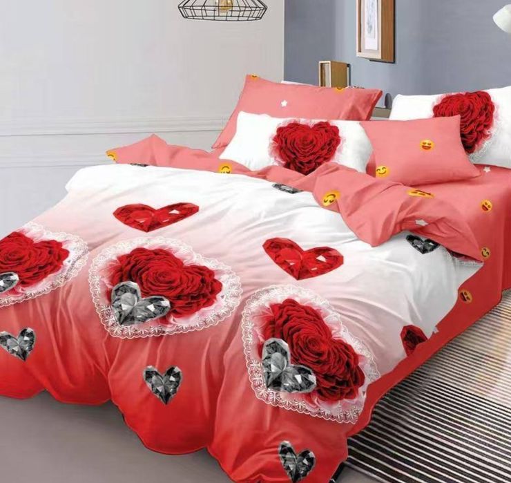 Lenjerie de pat finet 6 piese cu cearceaf pe elastic