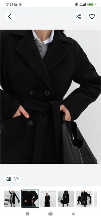 В продаже чёрный пальто