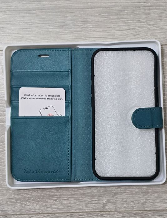 Husă TUCCH iPhone 16e 6.1" cu RFID blocker, suport kickstand