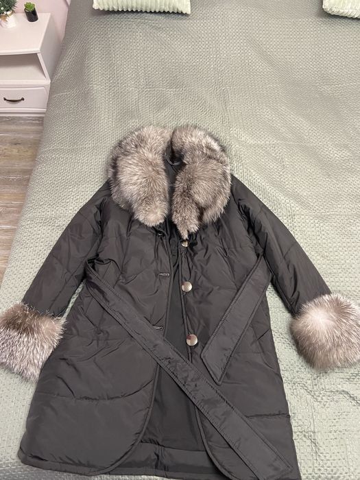 Geaca lunga cu blana naturala