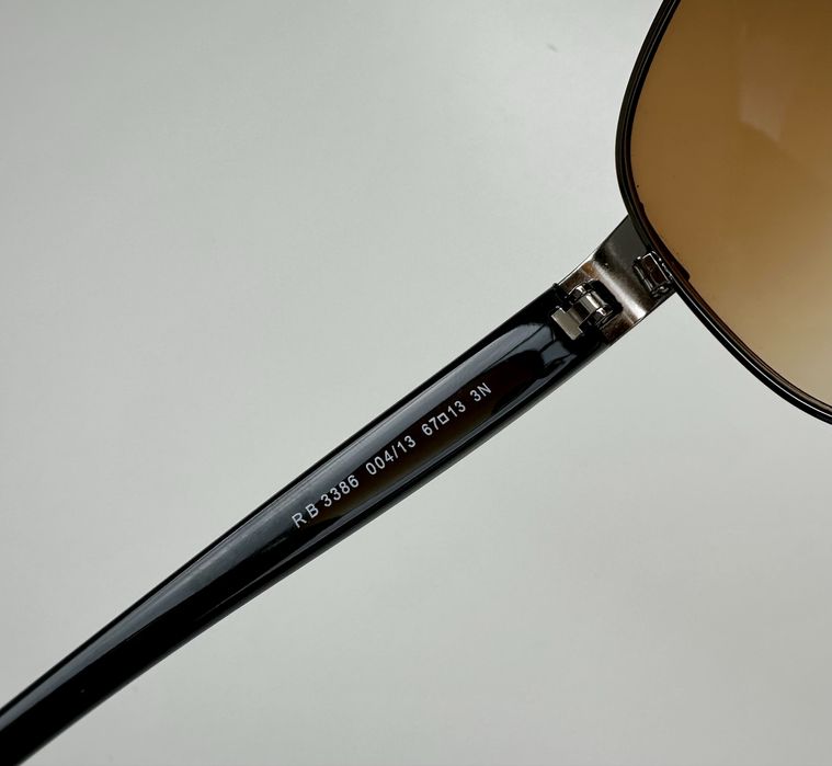 Ray Ban RB3386 Aviator Gunmetal кафяв Brown Gradient 67mm Made in Italy ПРОМО -30%