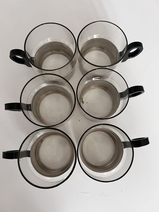 Ретро чаши за чай от топлоустойчиво стъкло