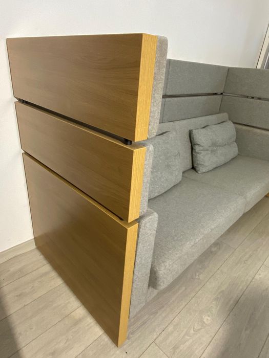 2 Buc. Kinnarps Canapea Design Acustică; Sofa Birou cu Structură Lemn
