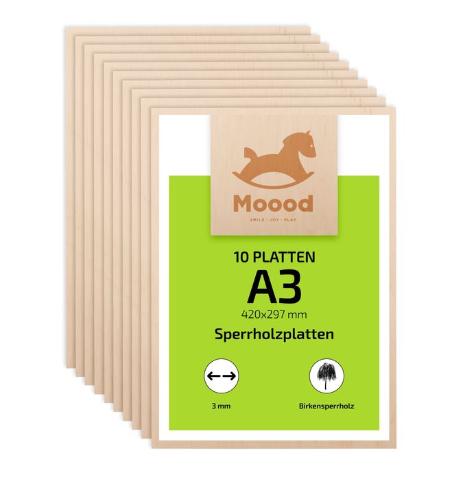 Брезов Шперплат 3 мм- директен внос! Разкрой! За лазерно гравиране!