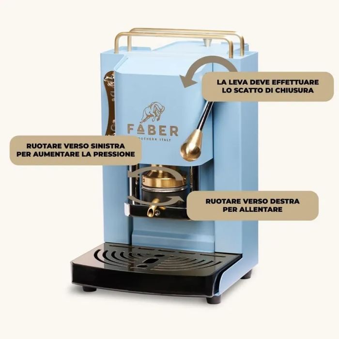 Еспресо кафемашина Faber Pro Deluxe (Синя) 500W за ESE дози
