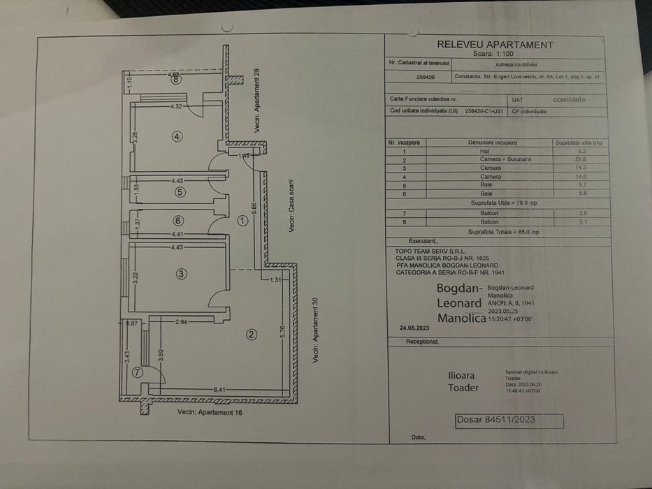Apartament 3 camere palazu mare