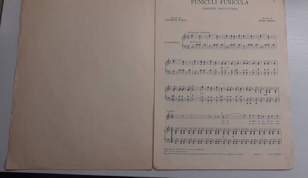 Старинна партитура 1953 г.