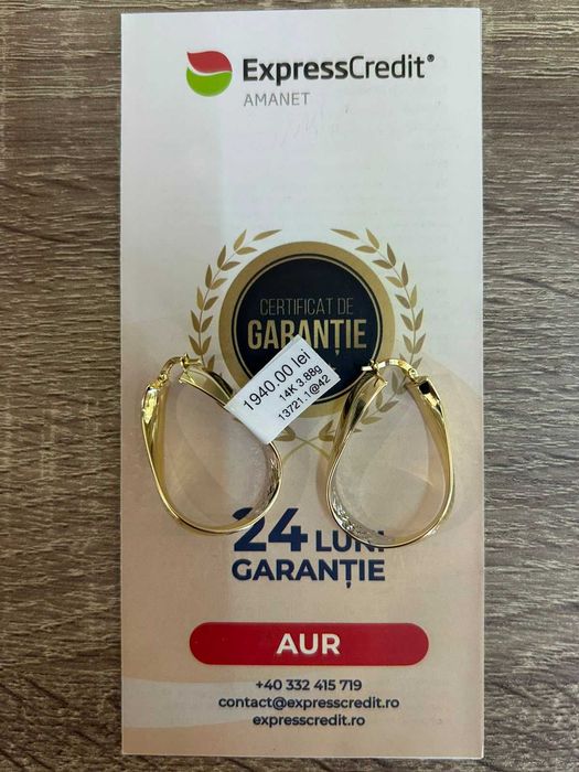 Cercei Aur 14K 3.88g (AG42 B.13721) GARANTIE 24 LUNI
