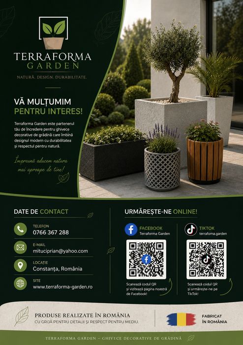 Jardiniere și Ghivece Premium realizate manual