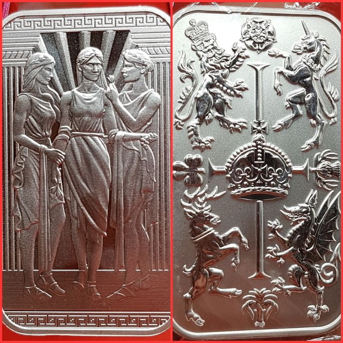 Rectangular Dragon TOATA+ 2018 - 2025 monede lingou argint 999