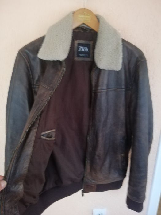 Geaca piele bărbati Zara Man Aviator L