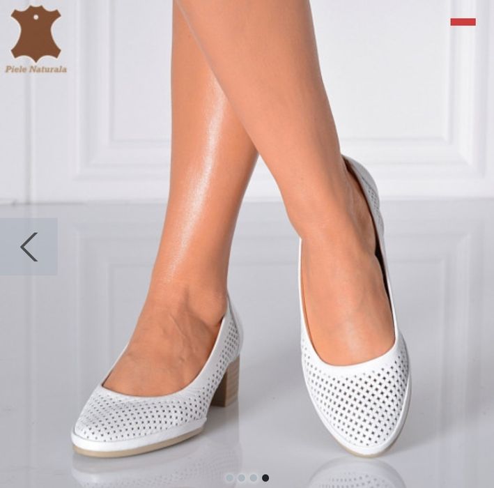 Бели обувки естествена кожа