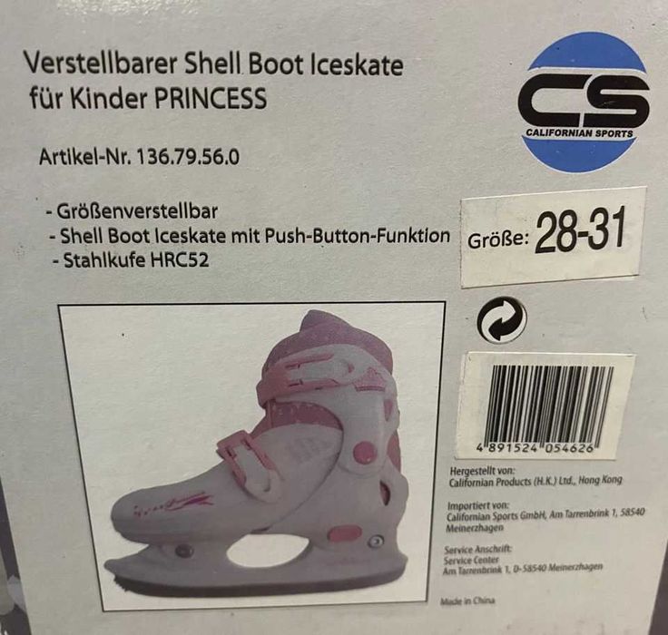 Patine de gheață reglabile Ontario pentru copii mărime 32-35 Alb/Roz