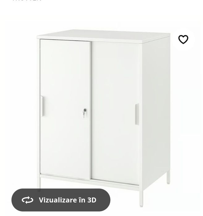 Vand Dulap TROTTEN ikea Corp cu usi glisante,alb,80x55x110 cm