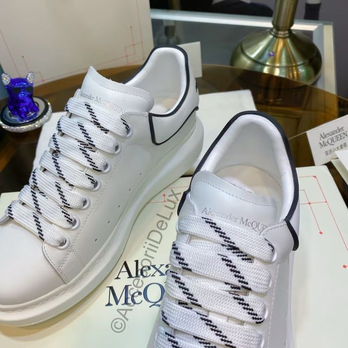 Alexander McQueen White/White Black Sneakers Full Box Verificare Colet