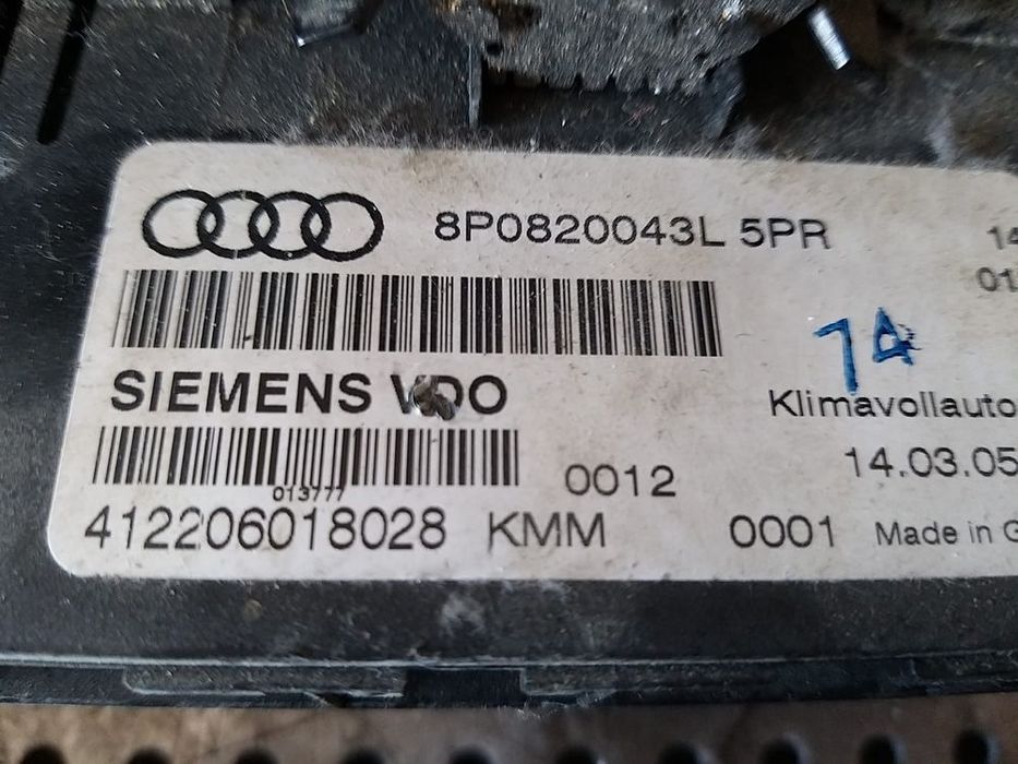 Panou comanda clima ac audi a3 8p 8p0820043l 412206018028