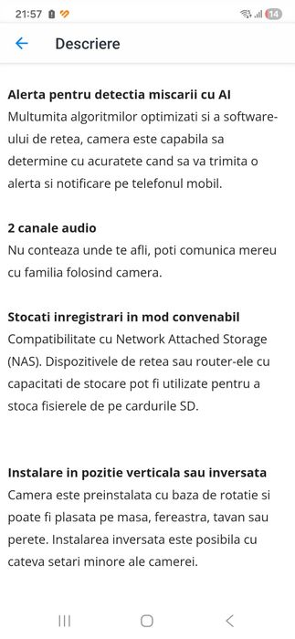 Camera de supraveghere Xiaomi Mi 360° Home Security 2K cu 64GB, 1296p,