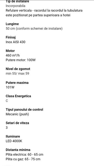 Hota Turbonaire  460mc pe ora 100w
