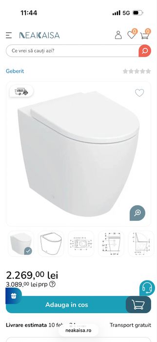 Vand vas wc pardoseala, Geberit