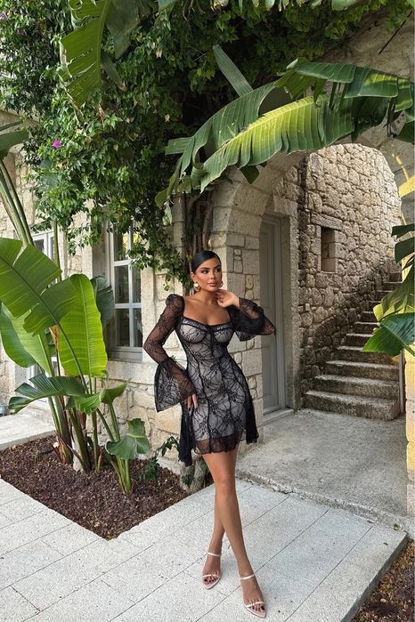 Дълга и къса Рокля с дантела