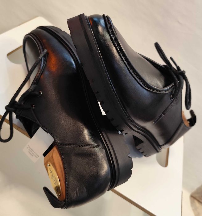 Pantofi derby 41 split toe ZIGN NOI piele naturala moale negru