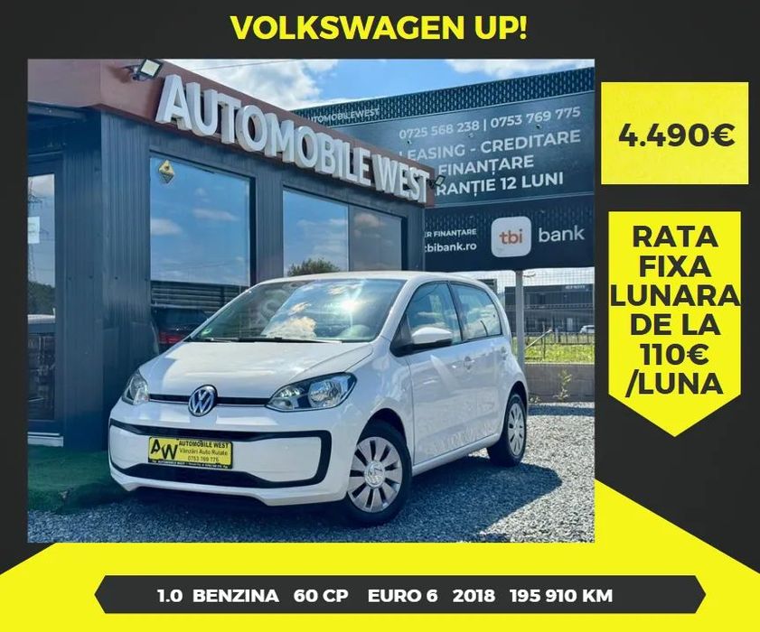 Volkswagen up! INMATRICULATA pe Romania | rate cu avans 0 |