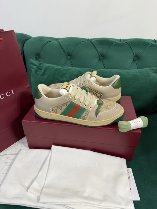Adidasi Gucci piele naturala 100% Full Box colectie noua