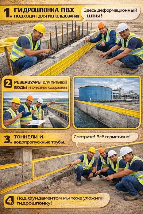 PVC Гидрошпонка Waterstop | ПВХ WB 250/4MM) 118000 СУМ