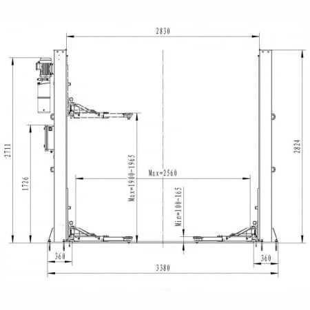Elevator cu 2 coloane 4T blocaj automat 380V, ST8129-380V