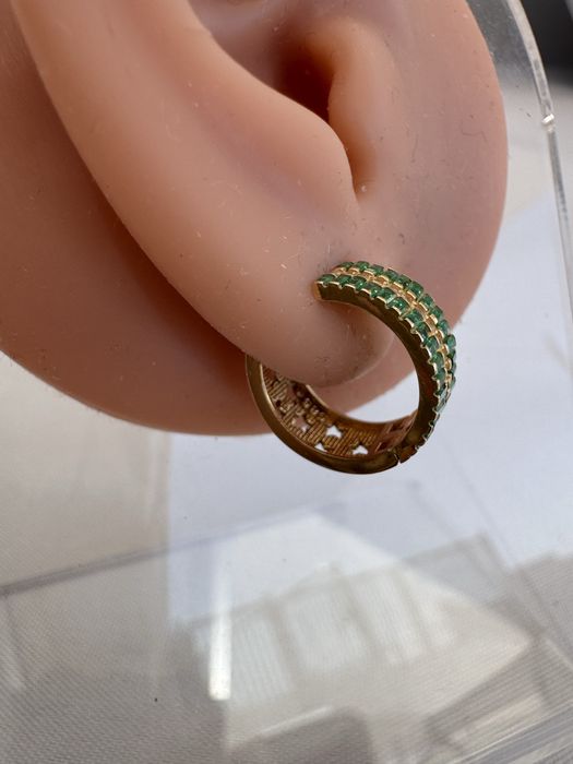 Cercei din aur si cubic zirconia