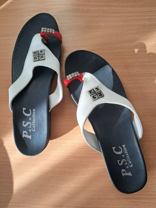 Летни чехли,естествена кожа.Нови.