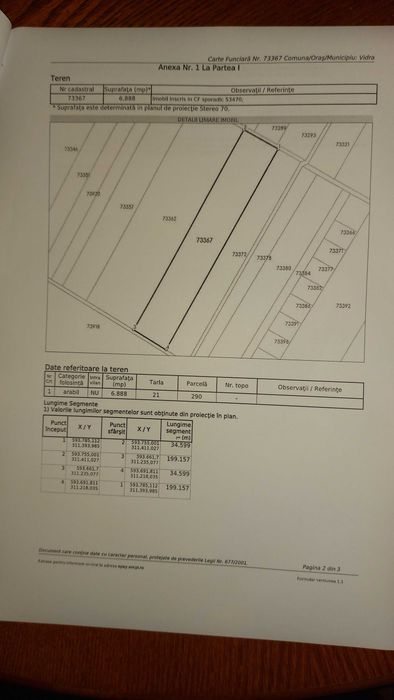 Proprietar, vand loturi teren: 5026mp si 6888mp latime 26 si 34m, Vidra jud. Ilfov