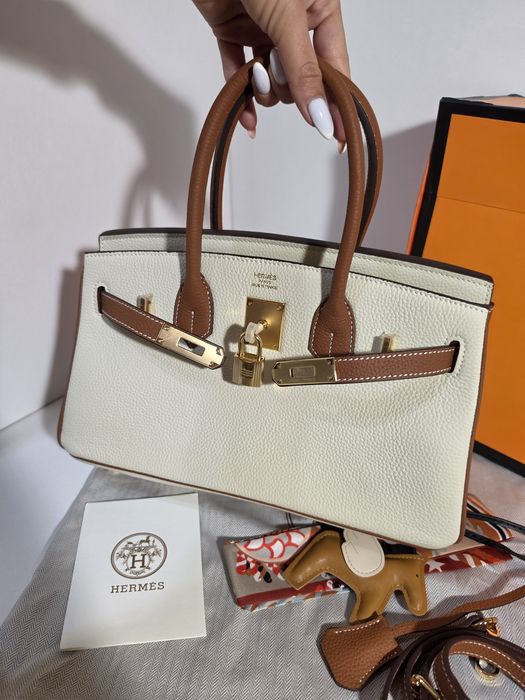 Налична чанта Hermes Birkin двуцветна