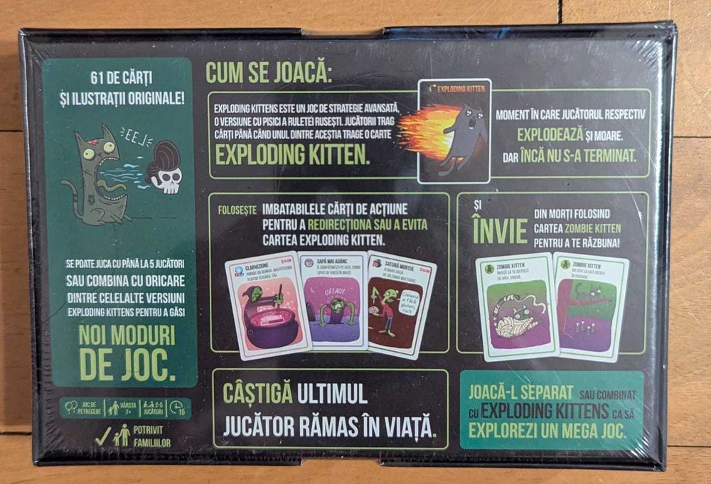 Joc de societate/board game/boardgame Exploding Zombie Kittens SIGILAT