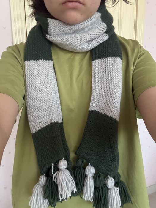 Шарф Слизерин ручной работы