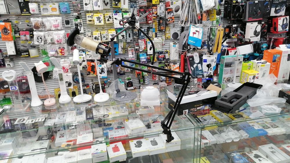 Держатель для микрофона с поп фильтром крепление сотового пантограф