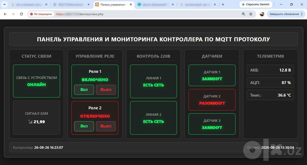 GSM/LTE контроллер удаленного мониторинга и управления (24/7)