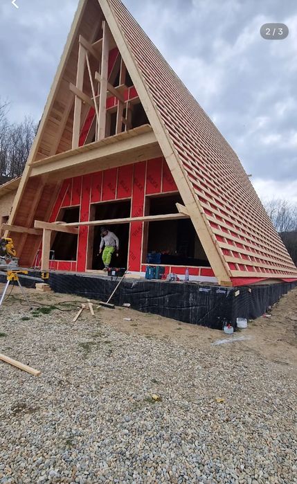 Cabana stil-afrem din lemn izolata fonic termic