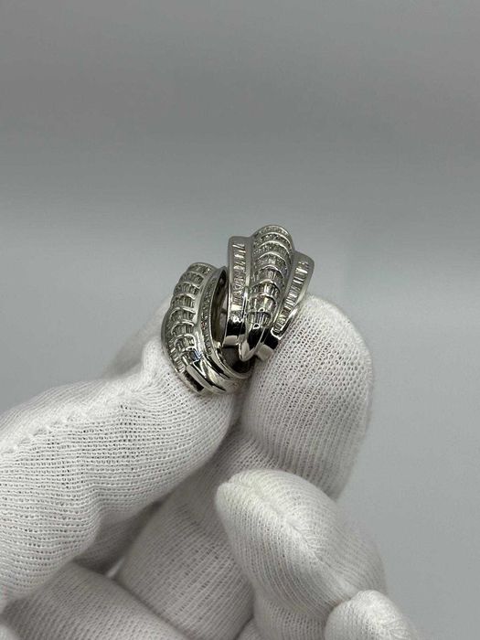 CERCEI AUR alb 14K + DIAMANTE TOP = 2.70CT - VVS1 - F - 12g. + Certificat !
