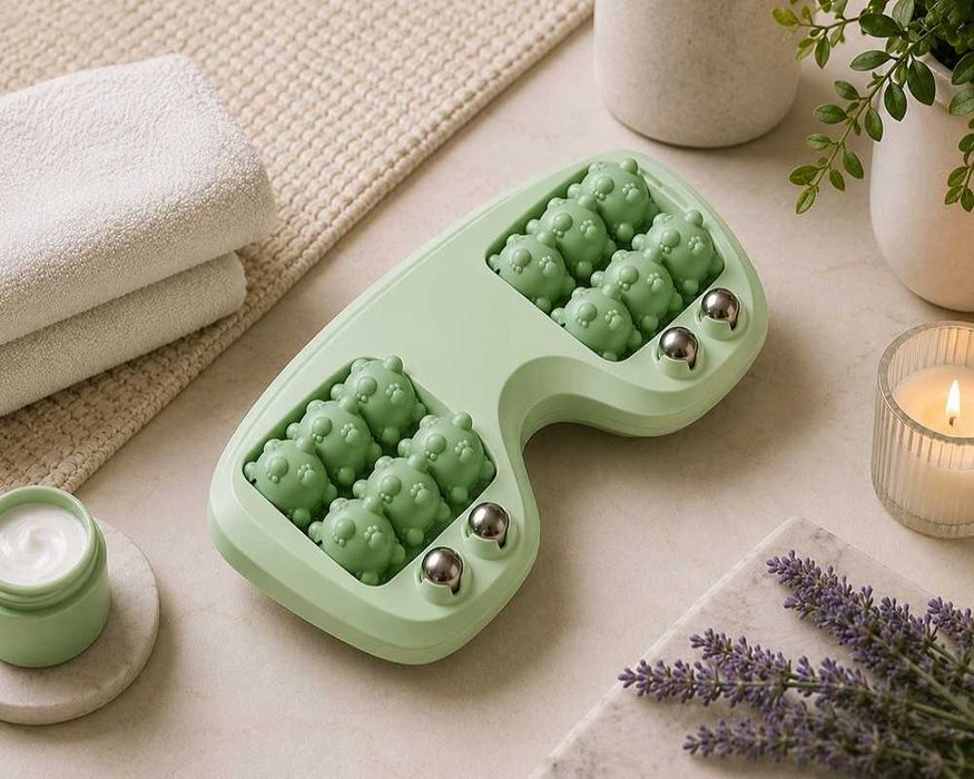 Aparat masaj picioare cu role bile metalice pentru acupresura relaxare