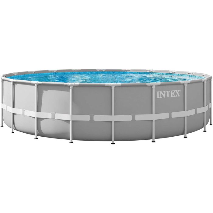 Piscina rotunda cu cadru metalic Prism Frame Premium Intex 26756NP, D610xH132 cm, include pompa cu filtru 28636 (5.678 l), scara acces - RESIGILAT