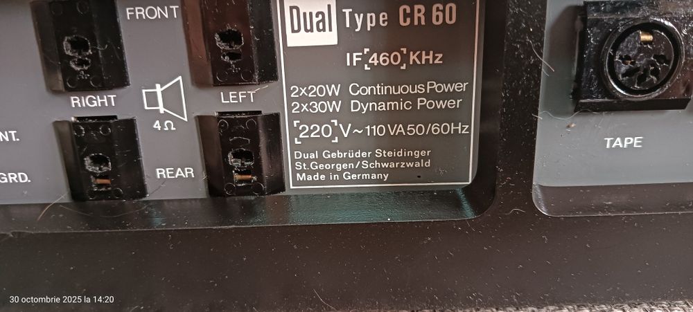 Amplituner Dual CR 60 vintage