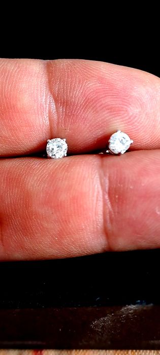 Cercei aur alb 14 k cu diamante naturale