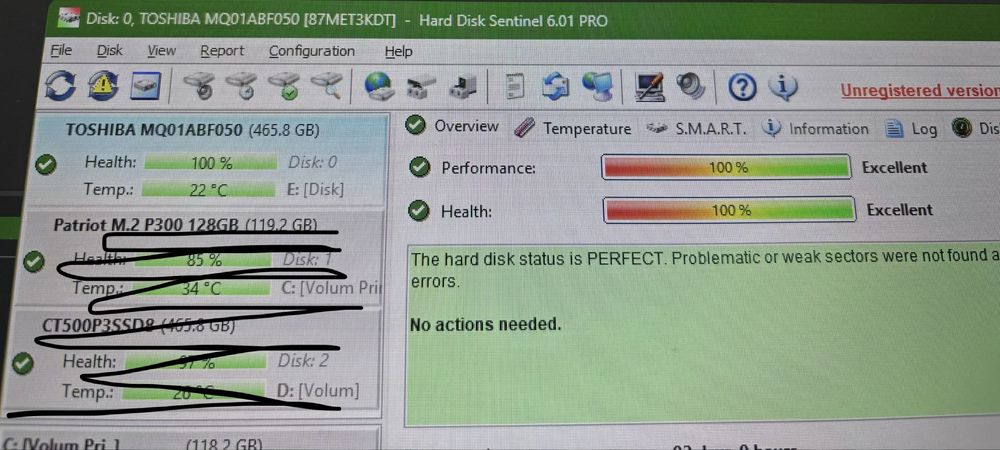 2 Hard Disk-uri 500GB 2.5 inch Toshiba